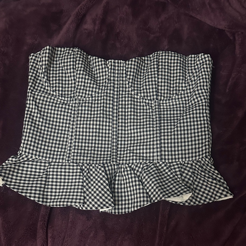 Vici Black and White Checkered Tank Top